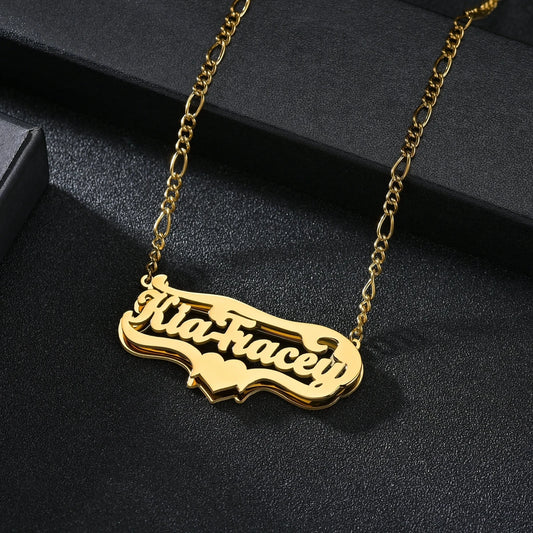 Double Name Hip Hop Letter Necklace