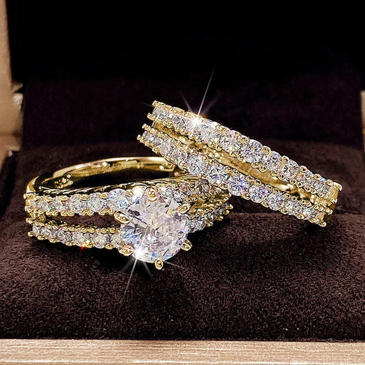 Oveep Hollow Bling Rings Set for Women