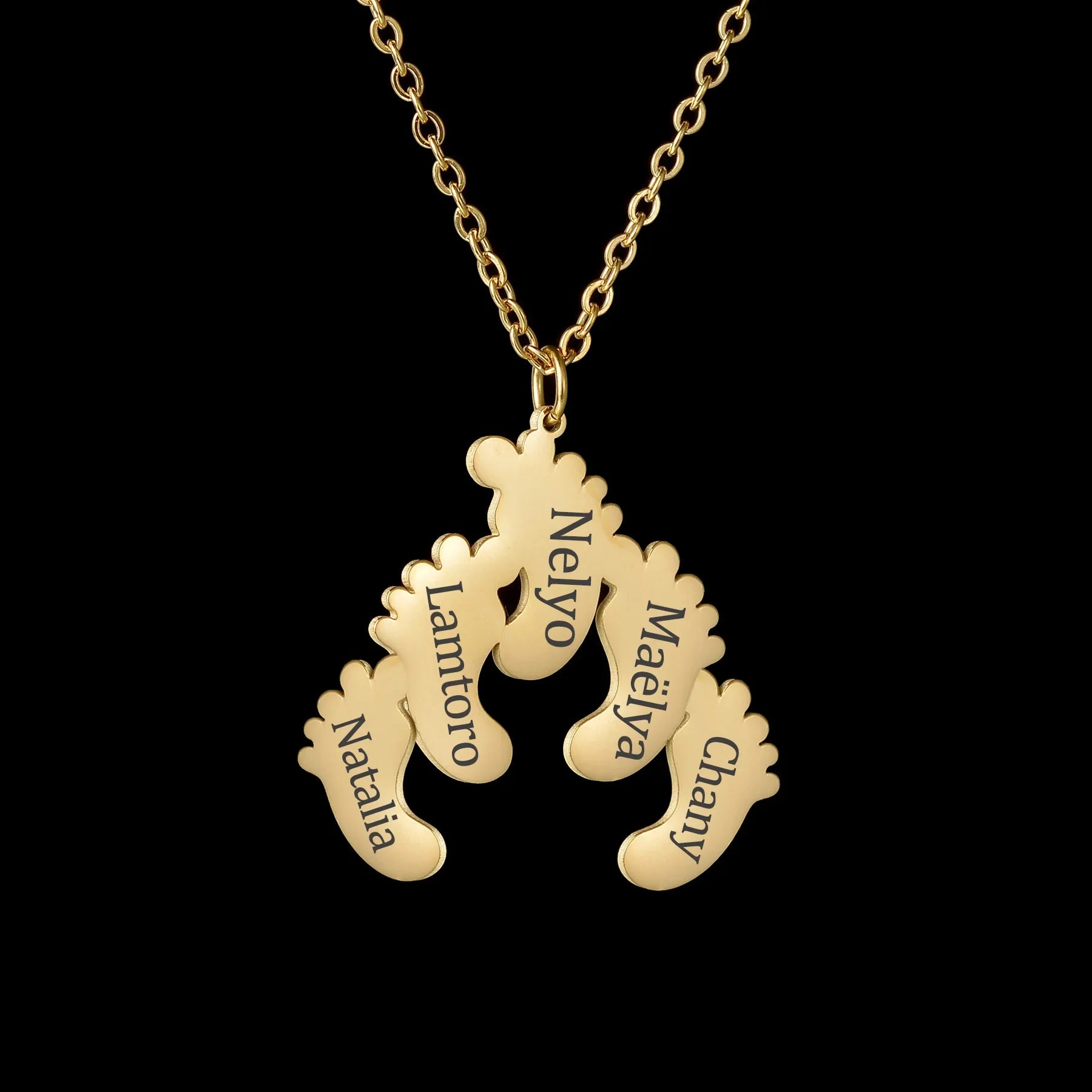 Oveep Custom Foot Paw Name Necklace for Women